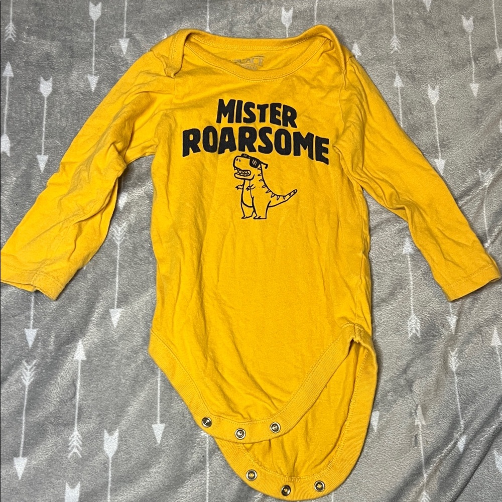The Children's Place Yellow 'Mister Roarsome' Bodysuit